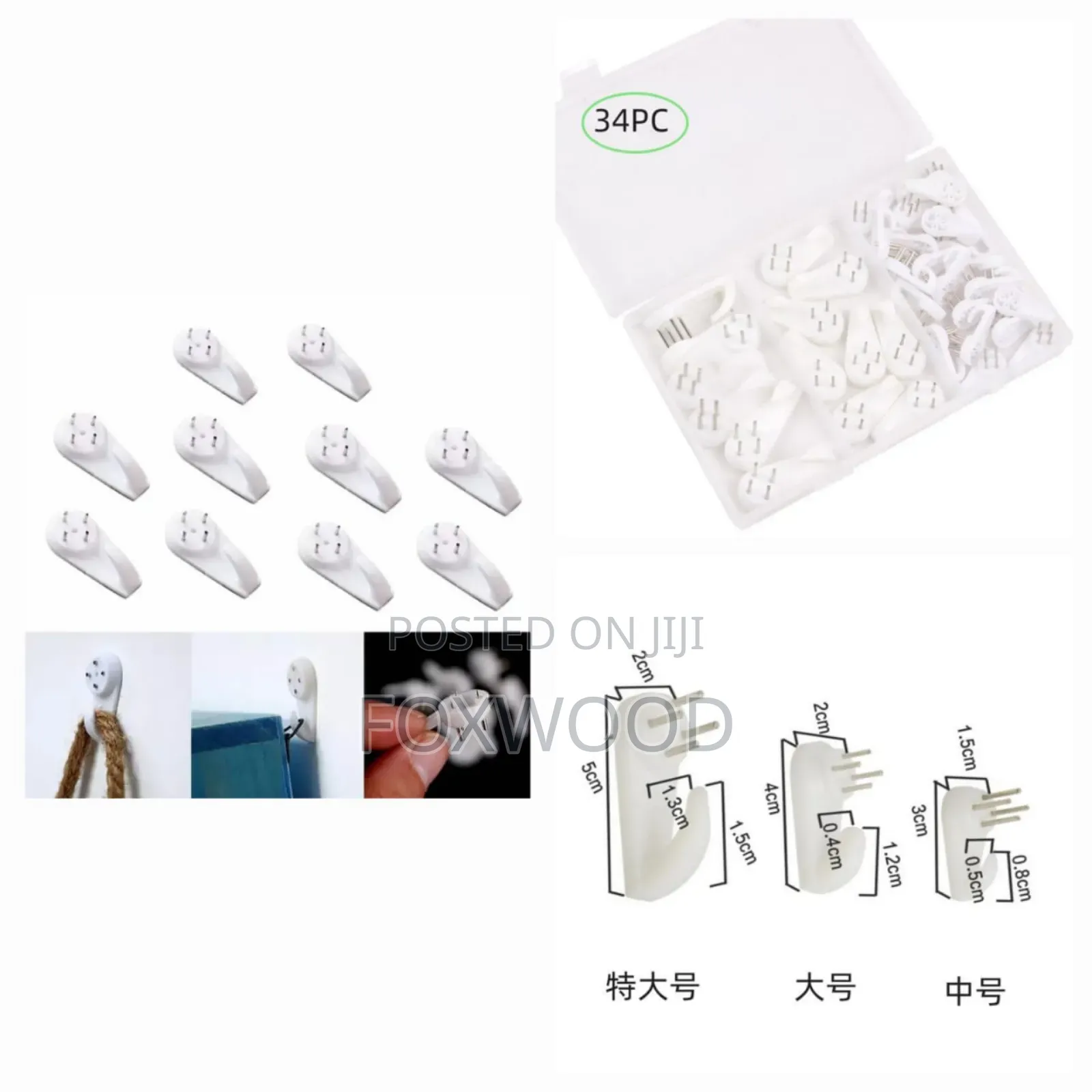 Aset of 34 Invisible Nail Wall Hooks,
