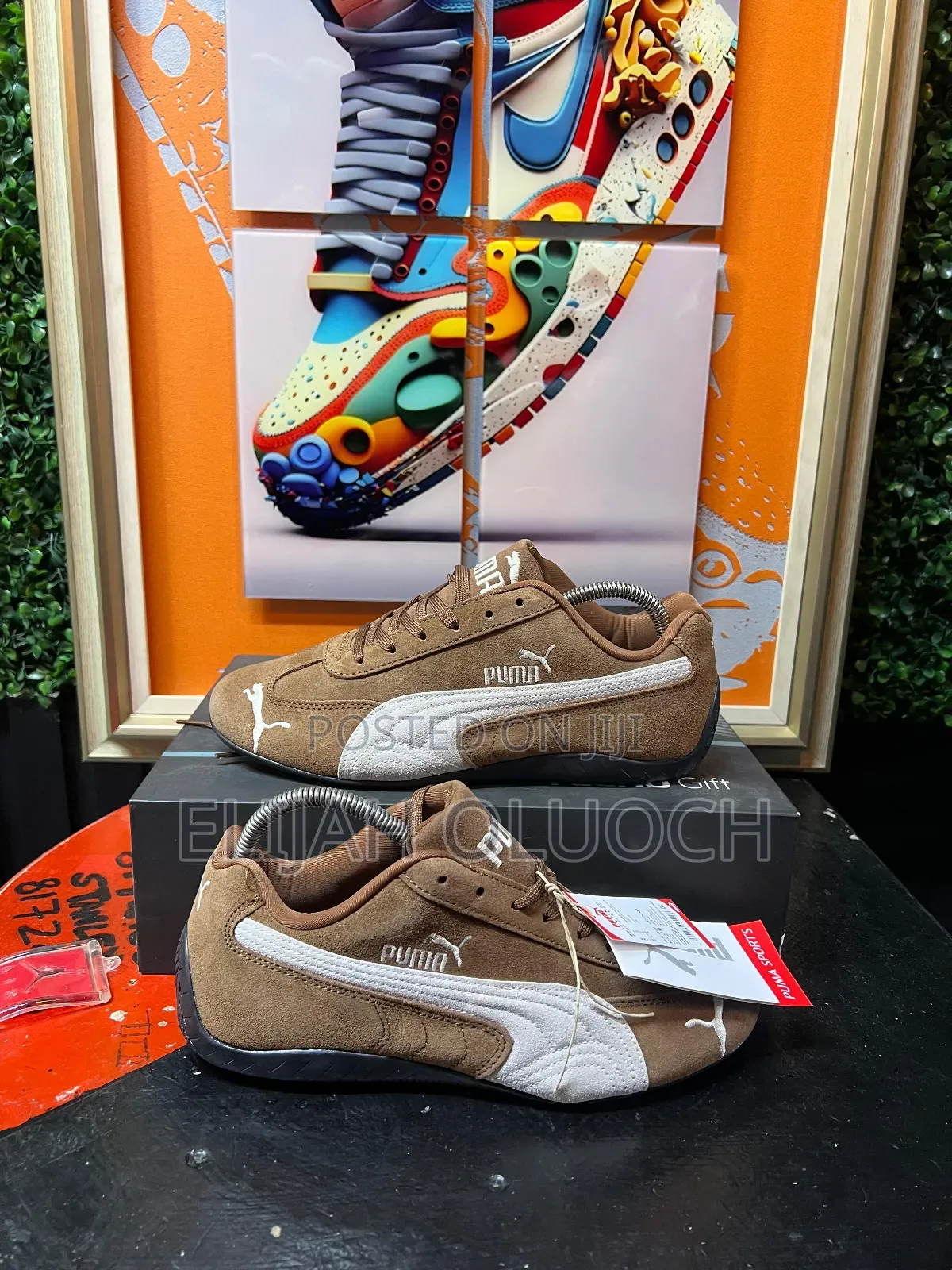 Pure Leather Sneakers Puma Speedcat Brown and White Sneakers