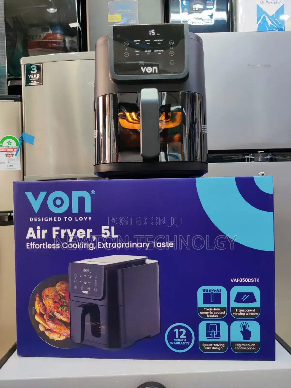 *Von Air Fryer 5l Digital Slim Design
