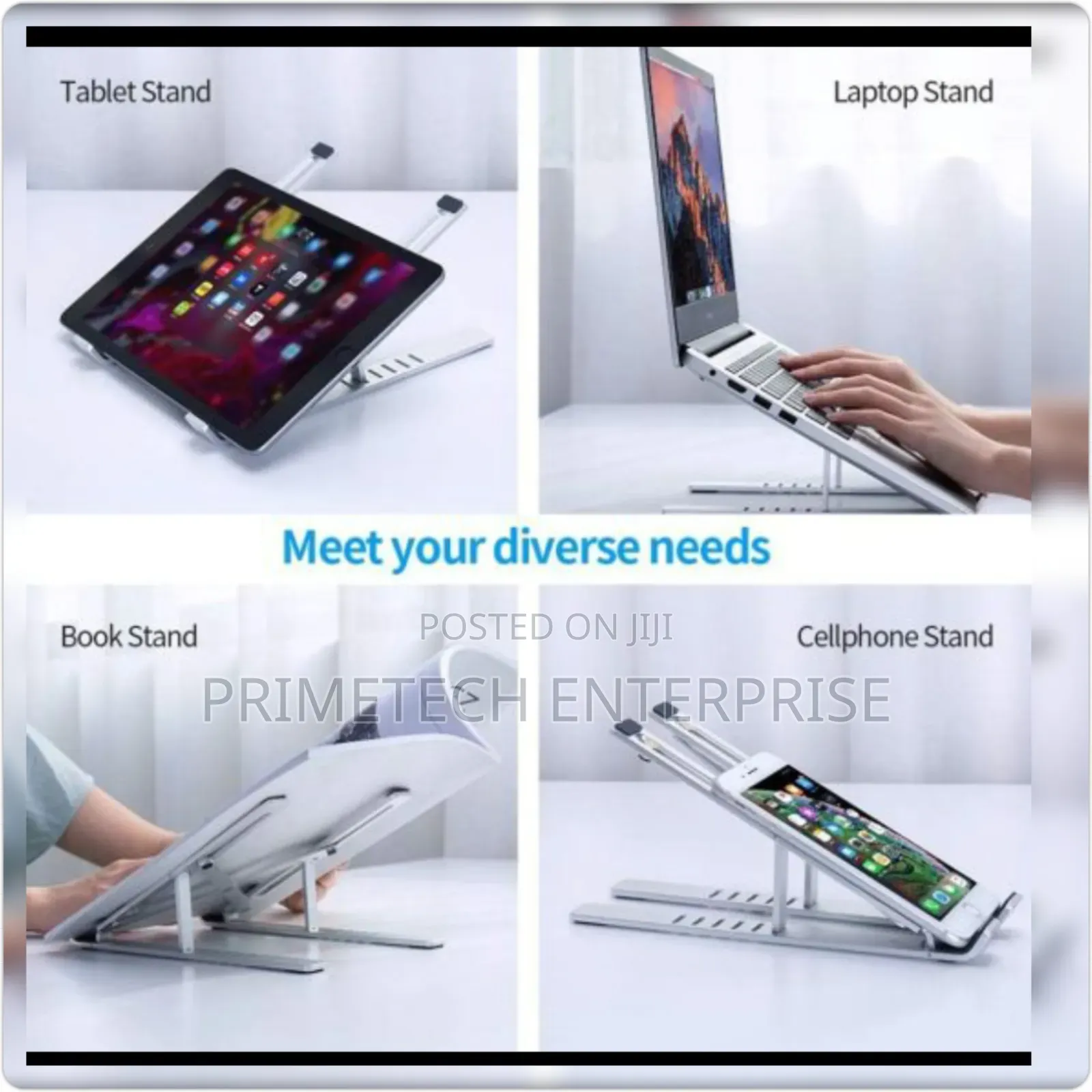 Foldable Adjustable Metallic Laptop Stand