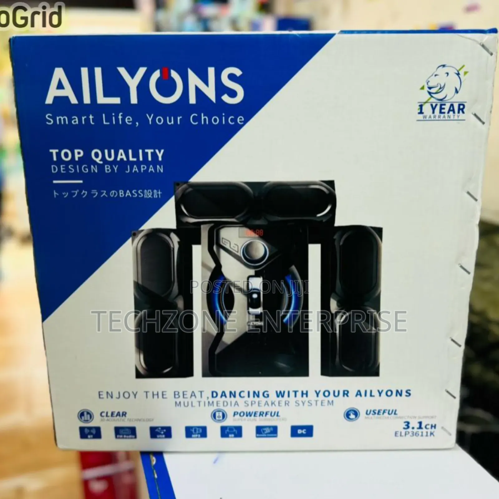 Ailyons 3.1ch (Elp3611k-1) Subwoofer/Speaker System 