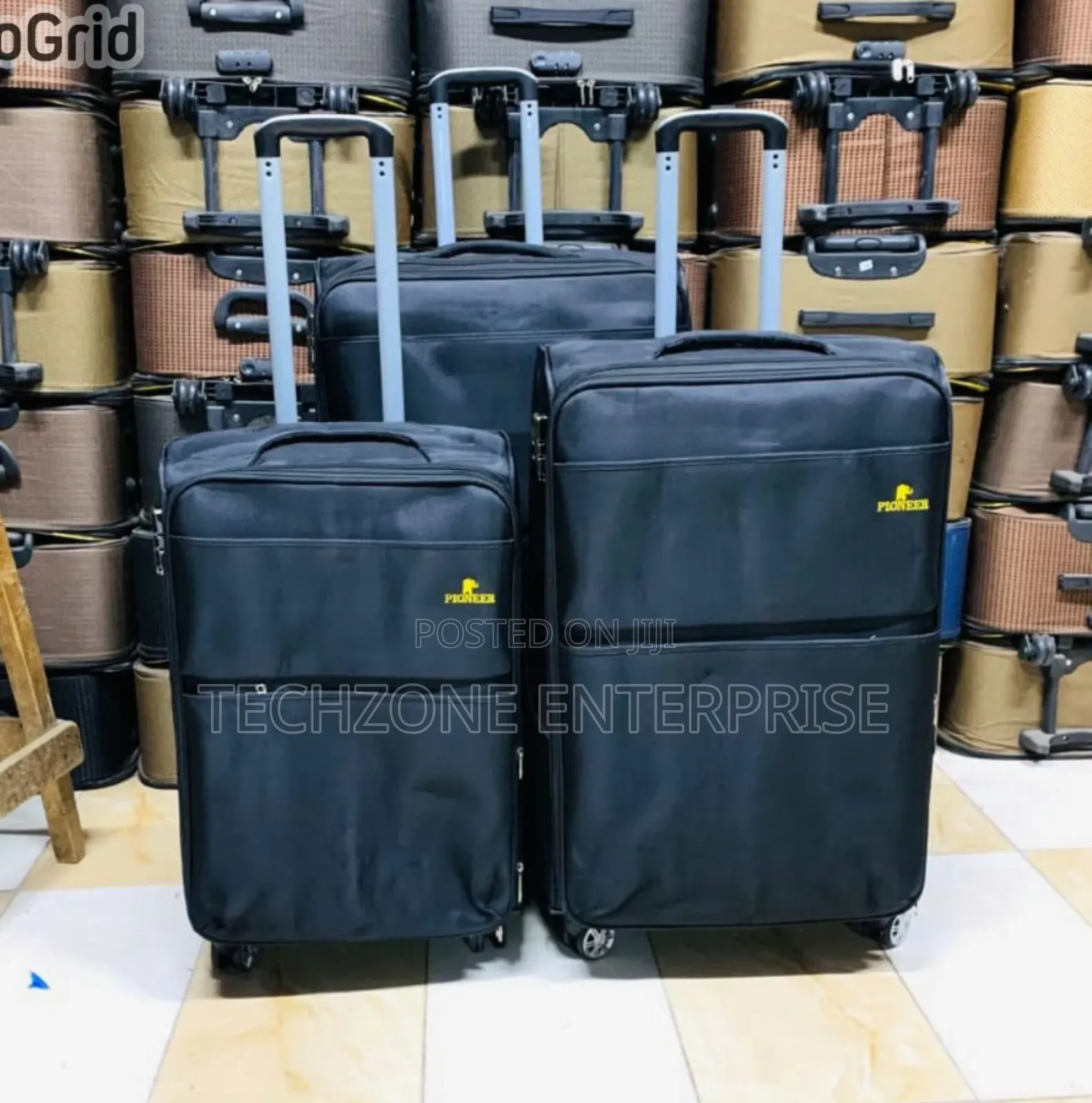 Fashion 3 in 1 Fabric Material Trolley Travel Suitcase 