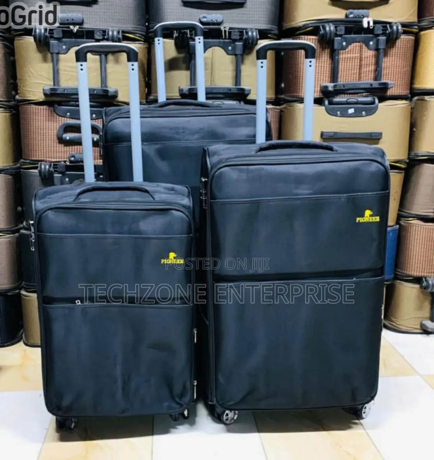Fashion 3 in 1 Fabric Material Trolley Travel Suitcase 