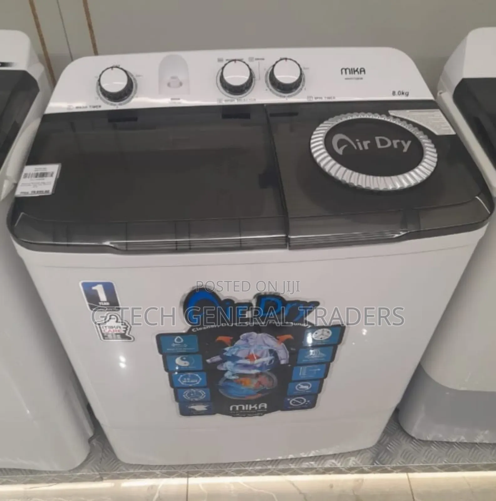 Mika Wash and Spin Semi Automatic 8kg Washing Machine