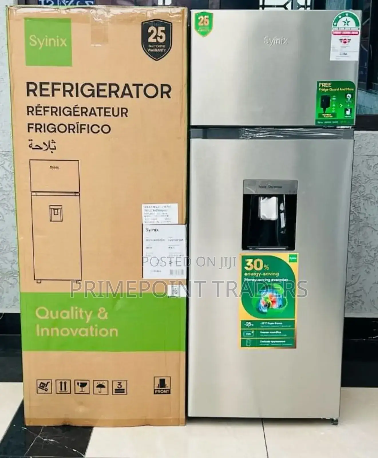 Syinix 210 LTRS Double Door Fridge With Water Dispenser✓