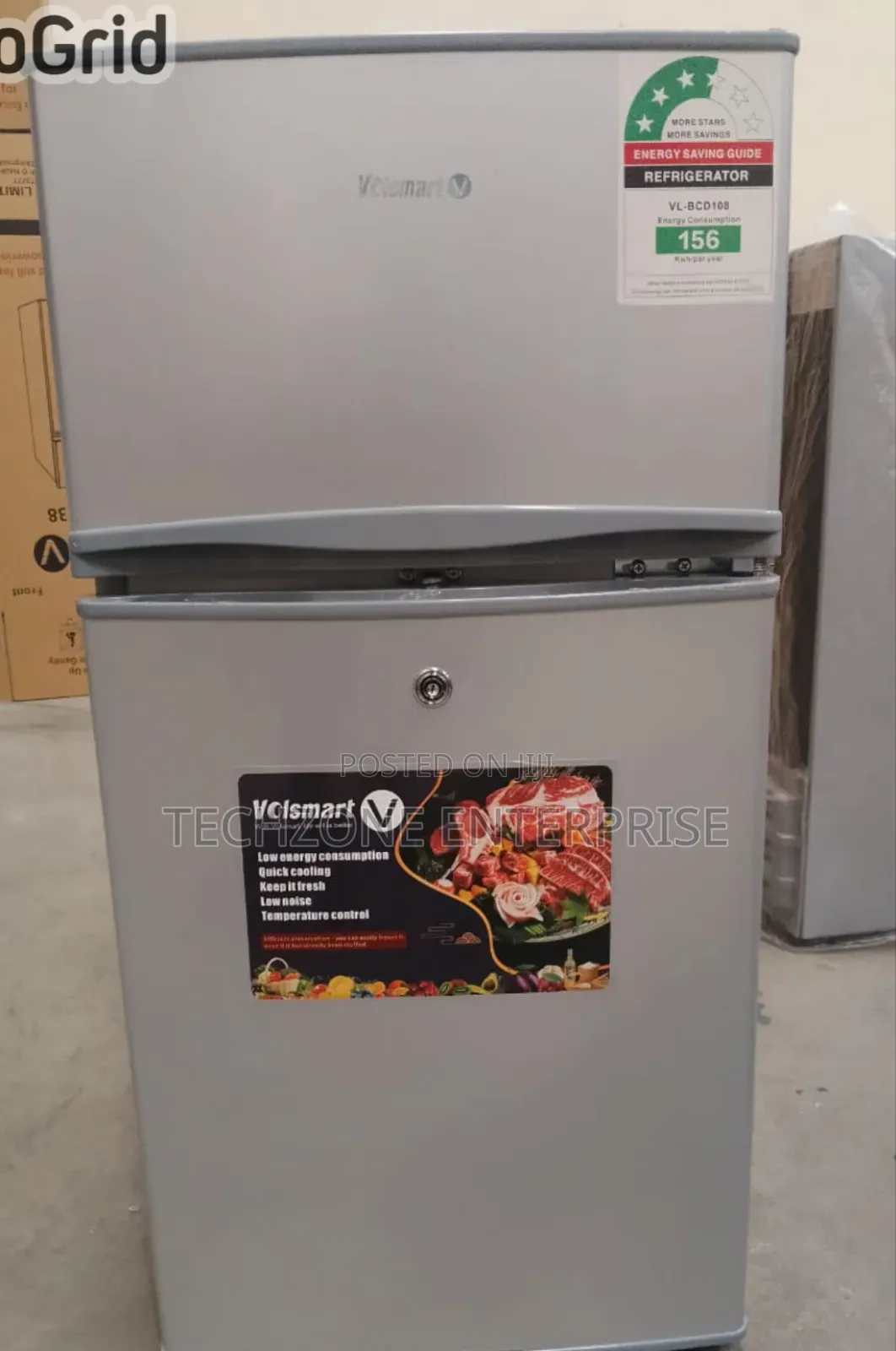 Volsmart 108 Litres Double Doors (Ivl-Bcd108) - Silver 