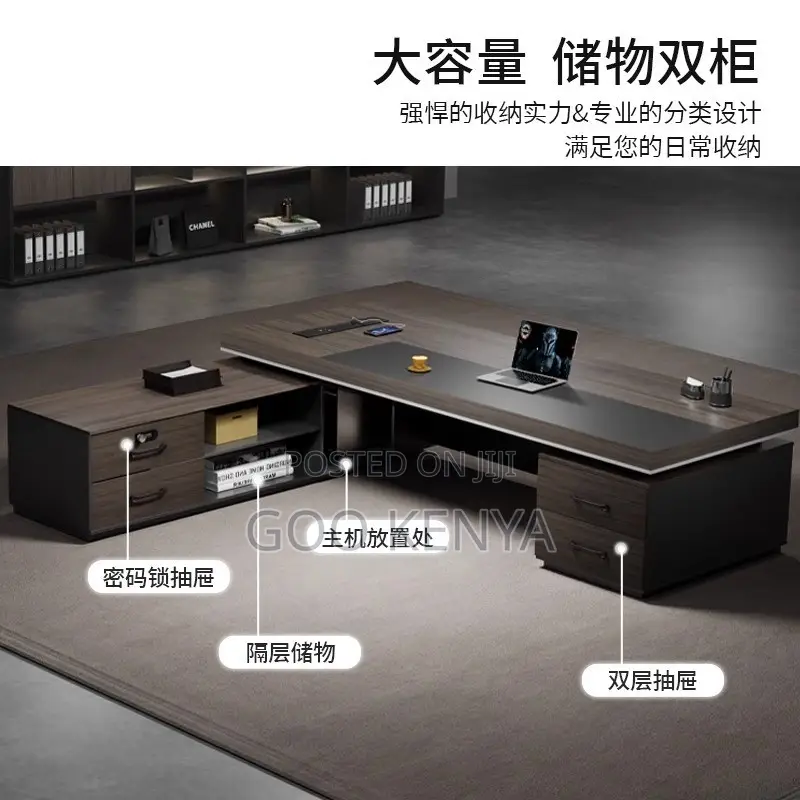 Office Desk ; Luxury Modern Boss Manager Shaped Modul Desk