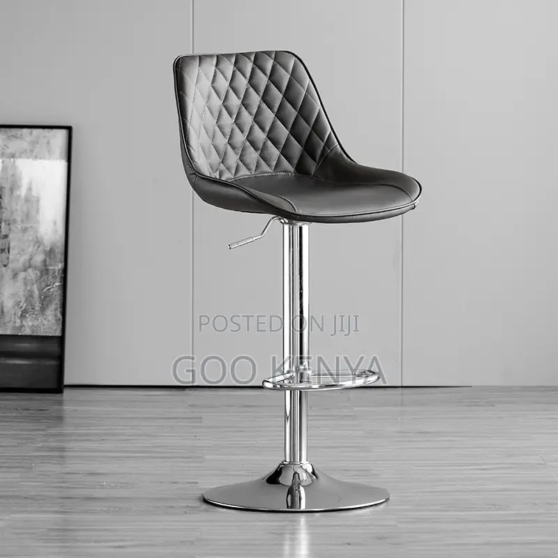 Bar Chair ; Gray Leather Bar Chair Stool