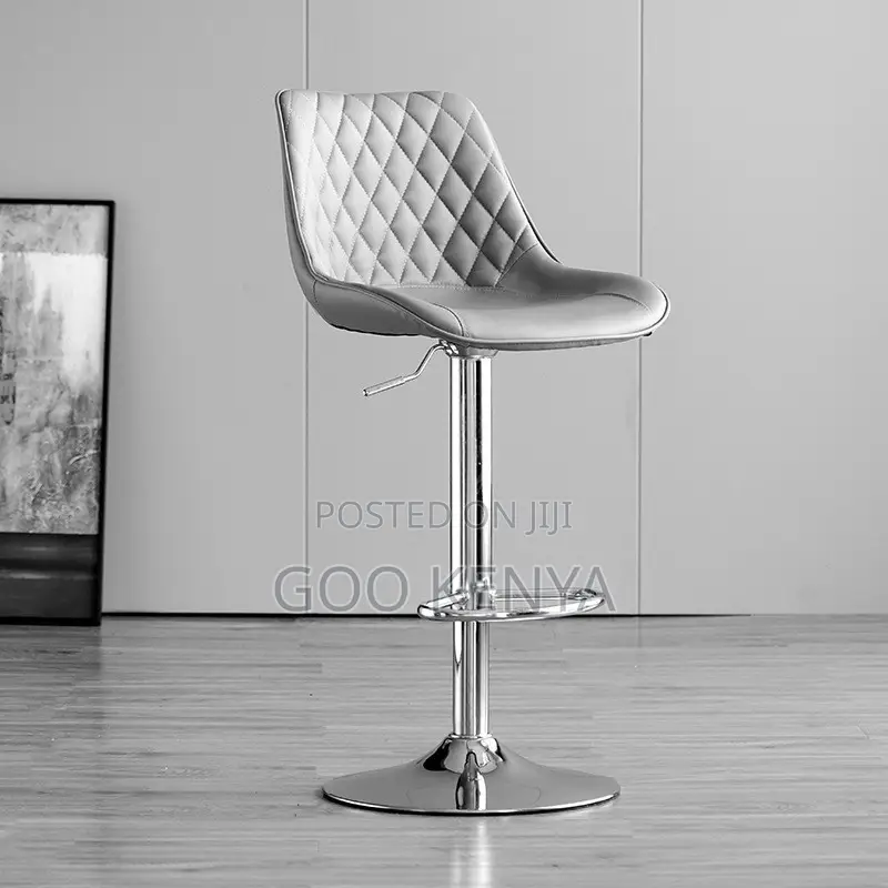 Bar Chair ; Gray Leather Bar Chair Stool