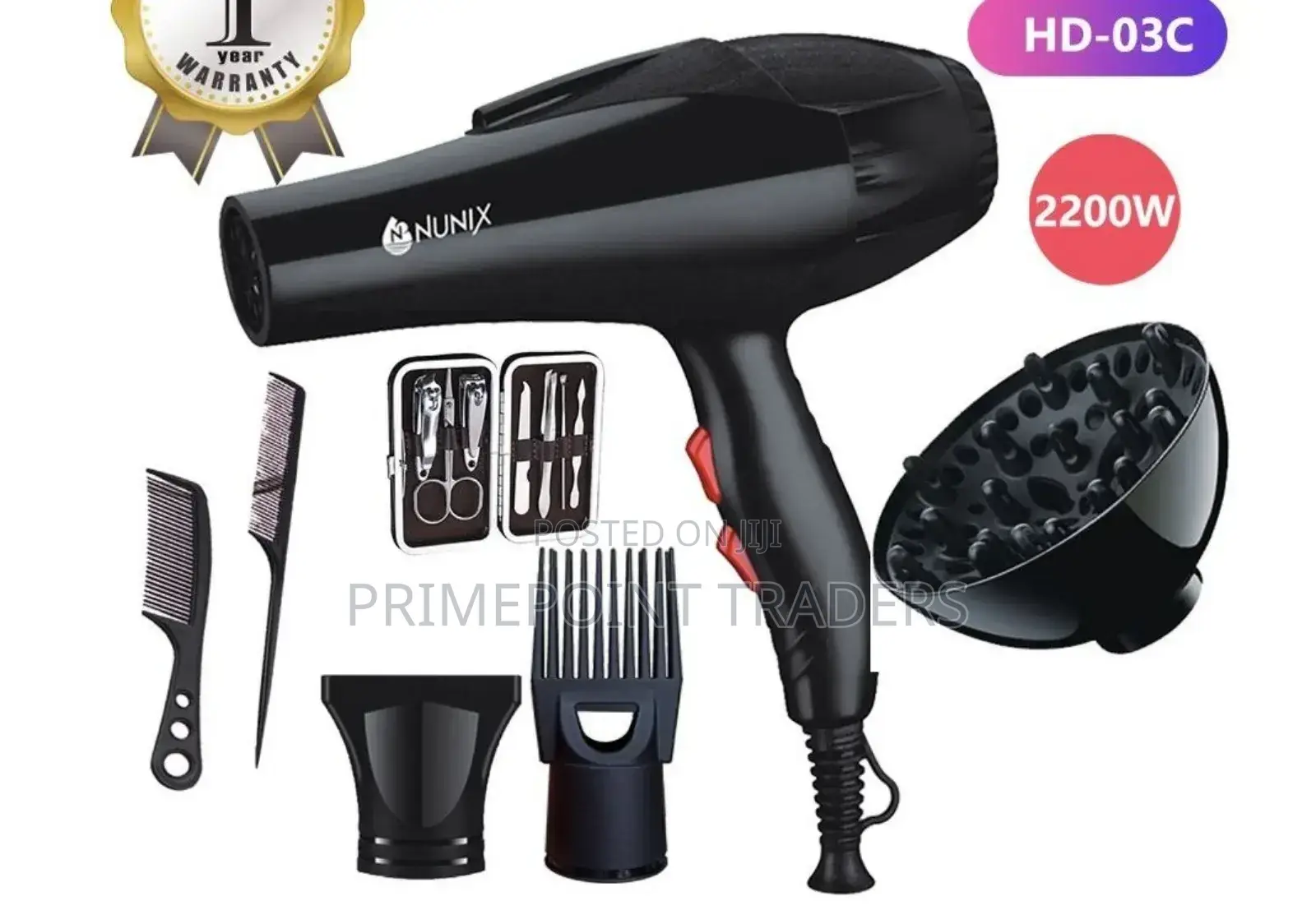 Nunix Hd-03c Commercial Blow Dry Hair Dryer