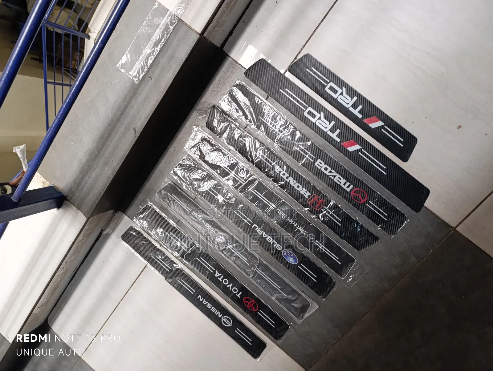 Branded Carbon Door Side Step Stickers (4pcs)