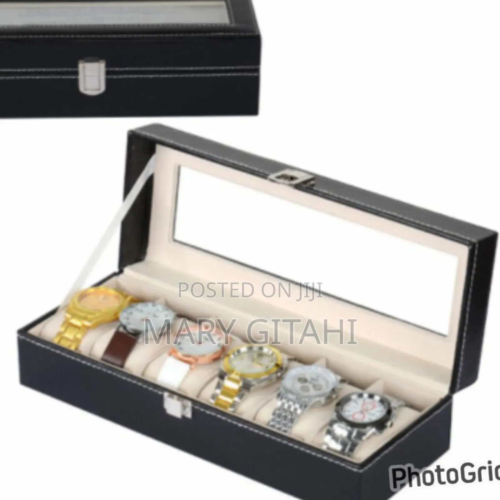 6 Slot Watch Box Leather Case