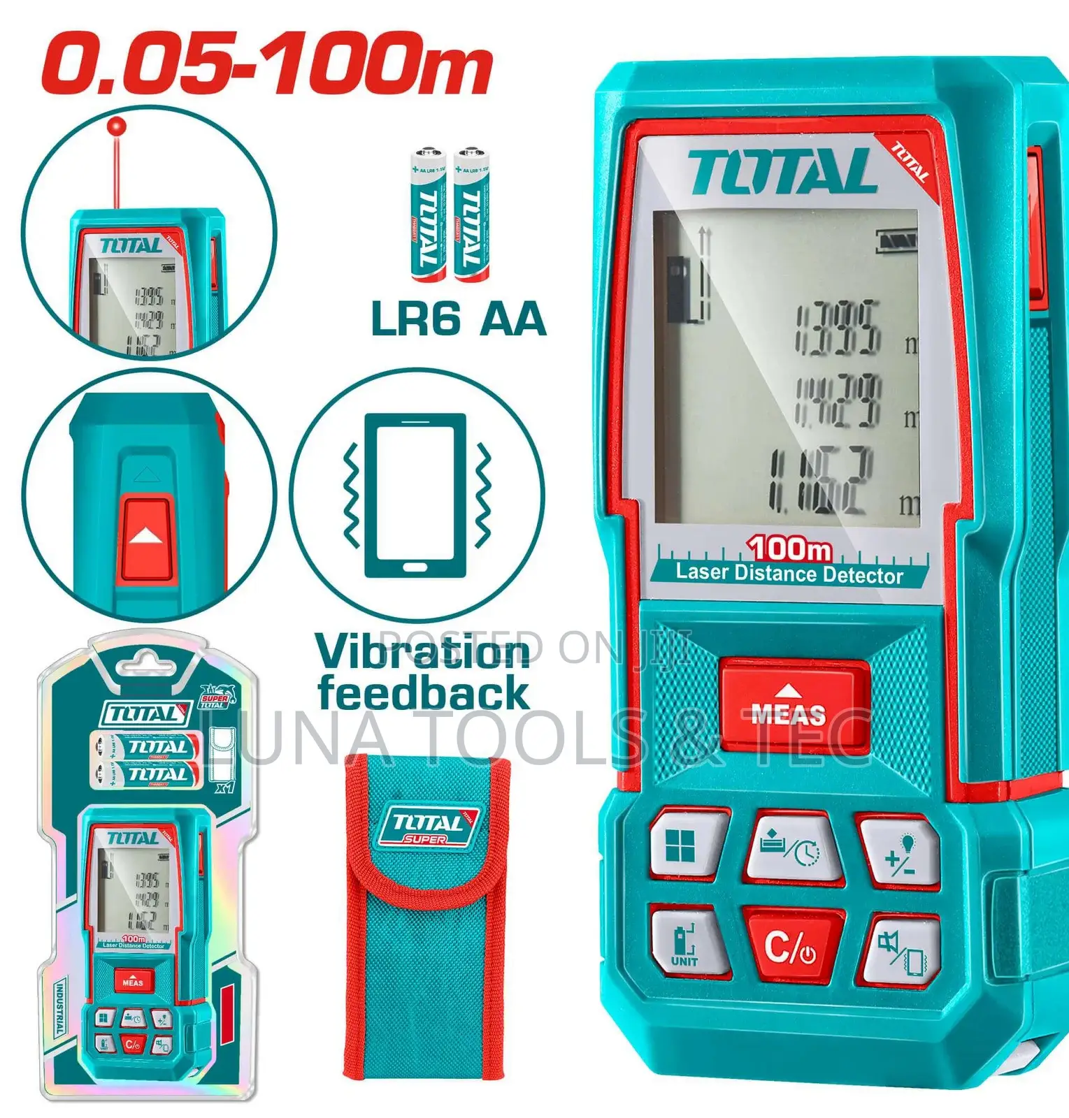Total Tmt51036 Laser Distance Detector Range:0.05-100m