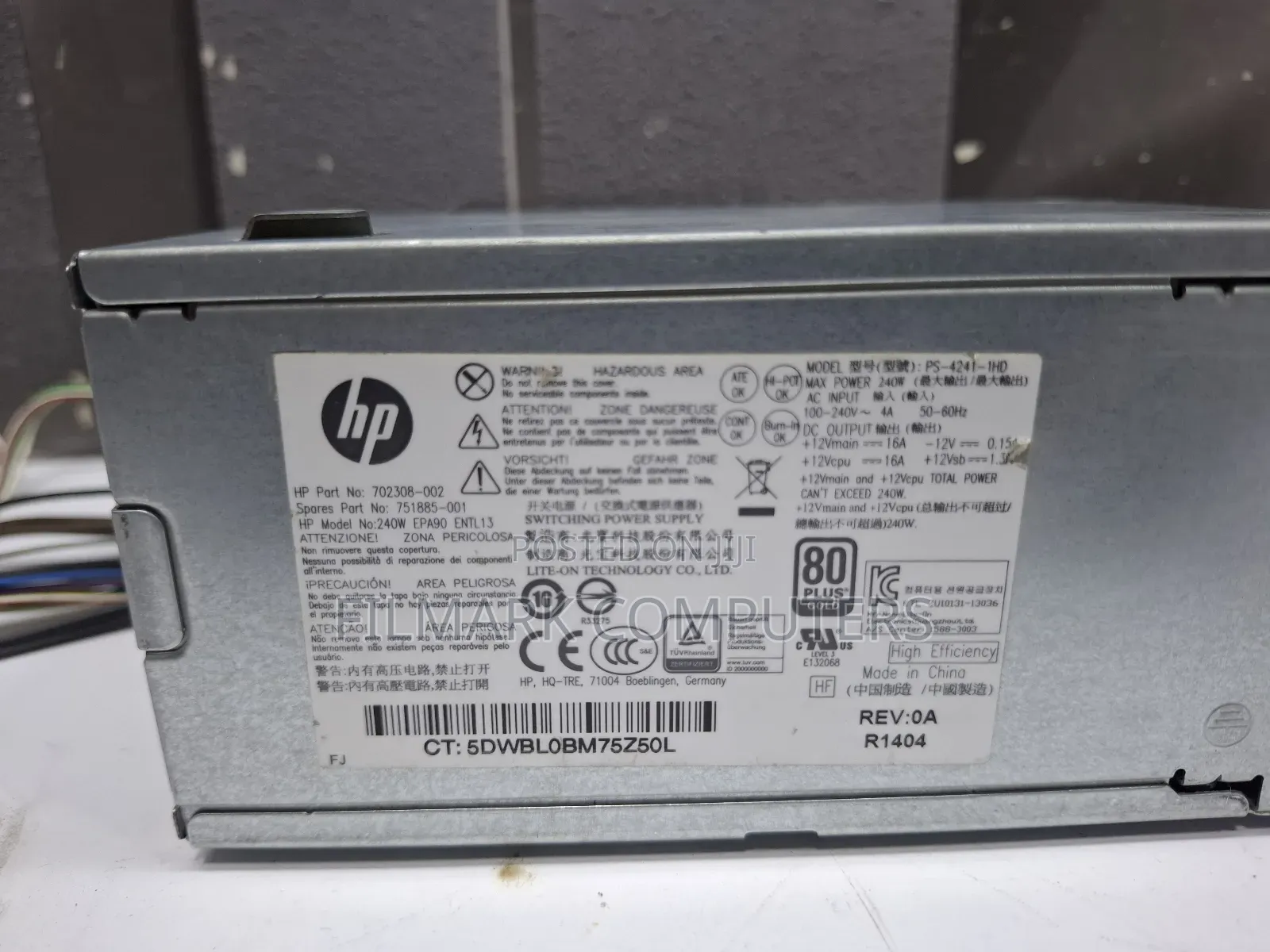 Hp 240w Power Supply For Hp Prodesk 400 G Elitedesk Z230 Sff