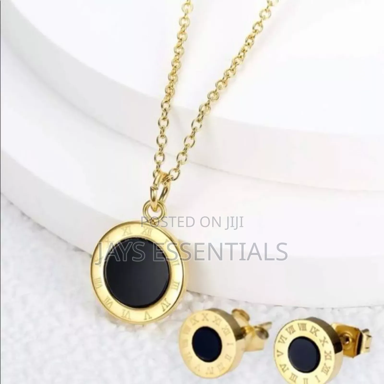Reversible Stainless Steel Necklace and Earrings Set