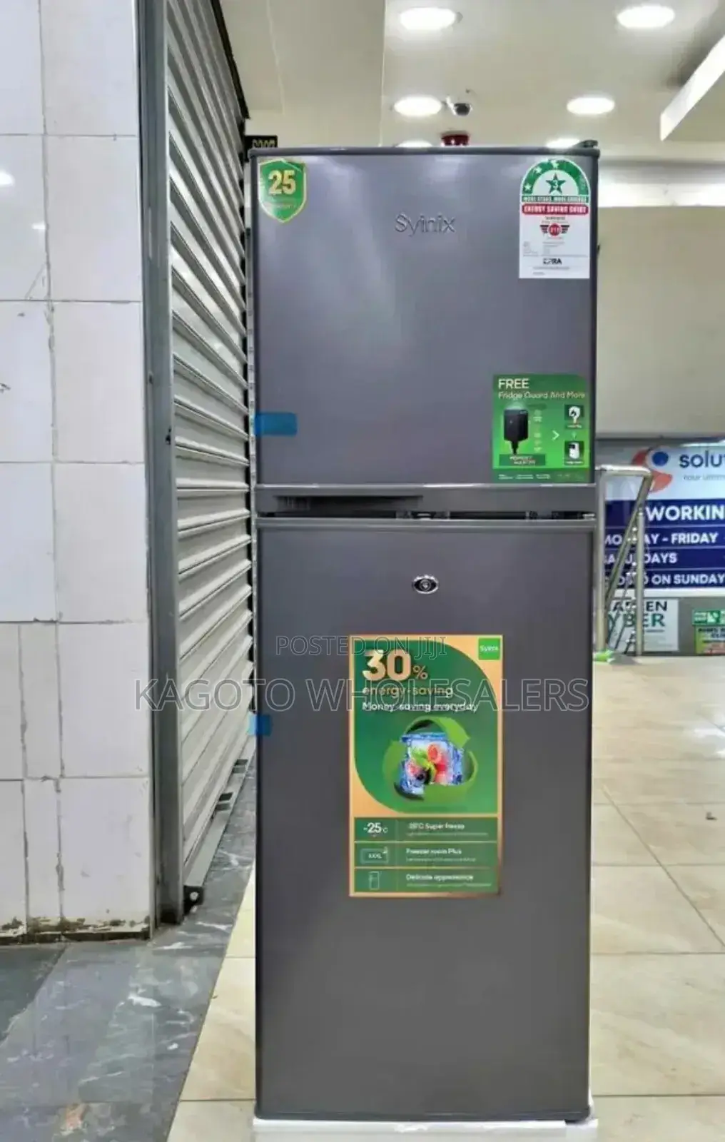 Syinix 138ltr 2 Door Refrigerator Grey#S138*L