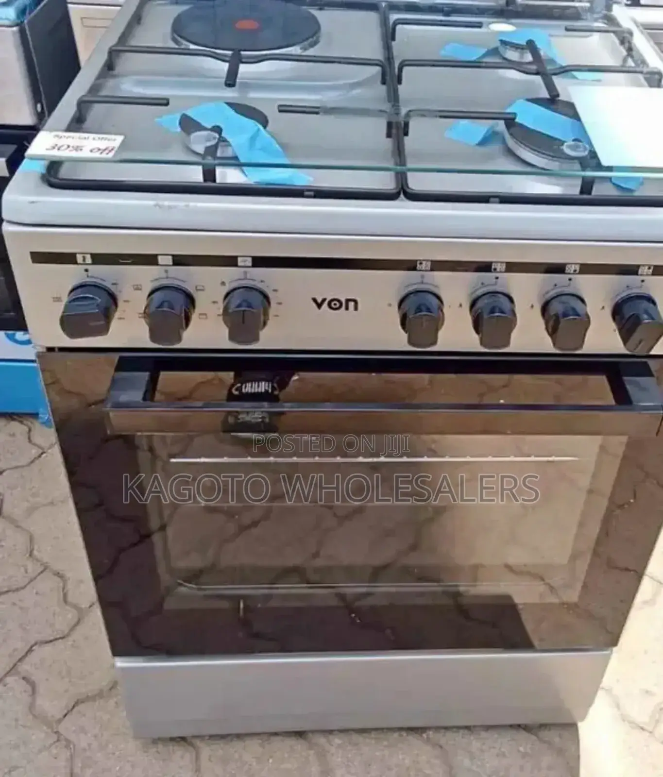 Von Standing 60 by 60 3+1 Gas *Cooker(; Silver Color) #Vn3