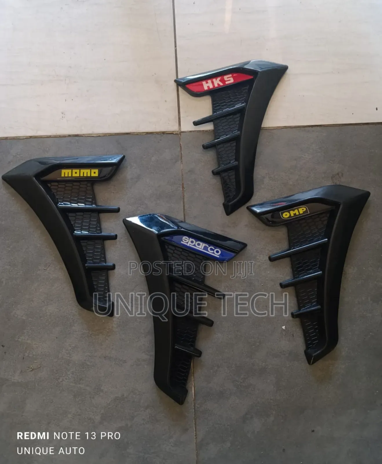 Black Car Side Vent Stickers ,2pcs Universal Fit