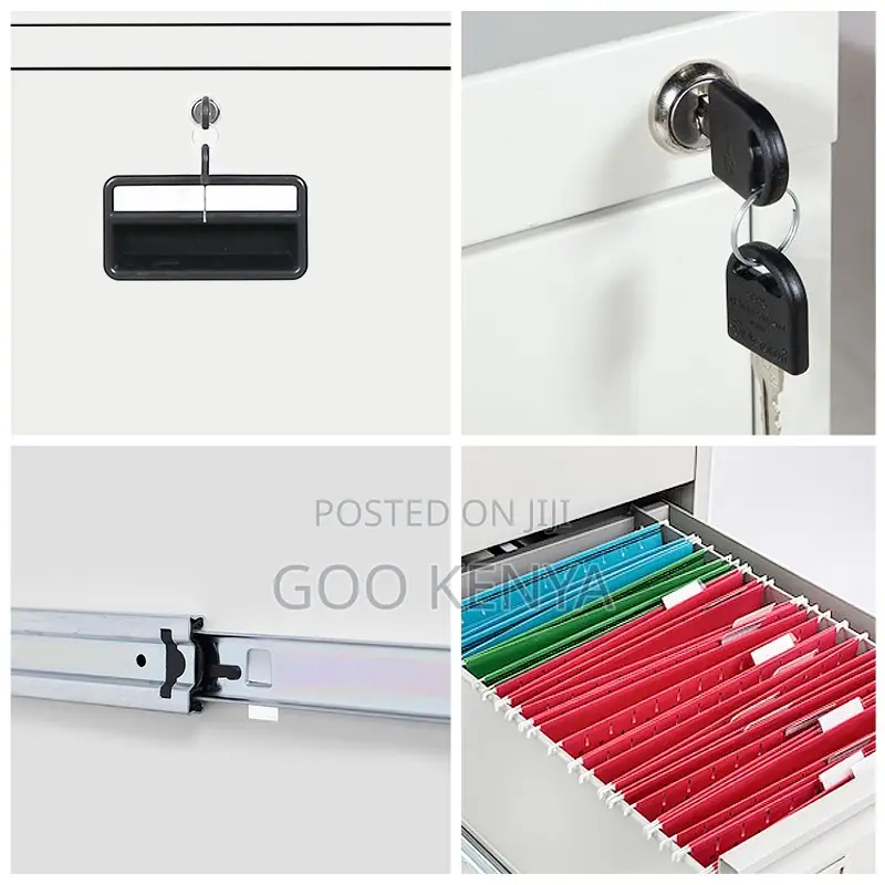 Office Cabinet ; 4-Key Four Drawer Steel Filing Cabinet