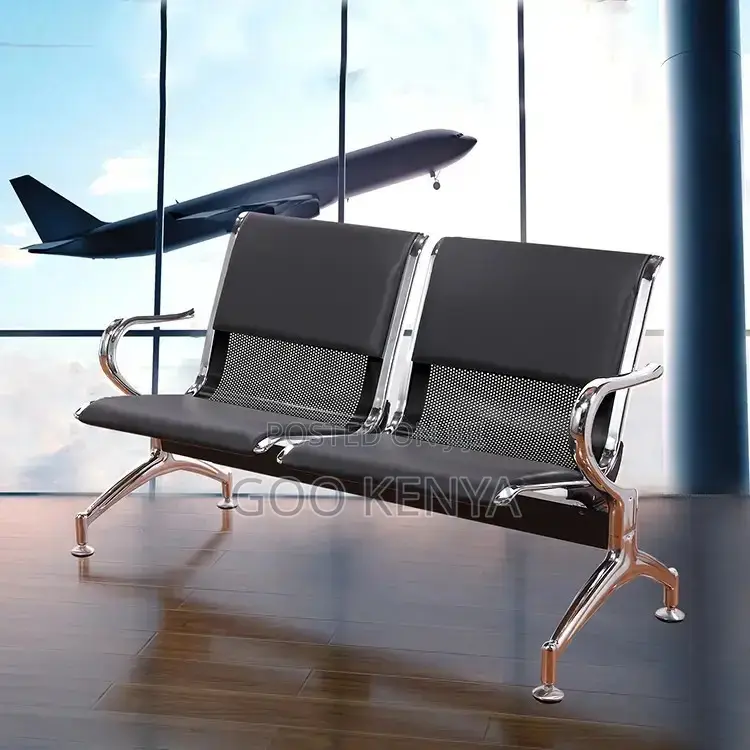 Office Chair ; 4-Link Padded Office Waiting Bench