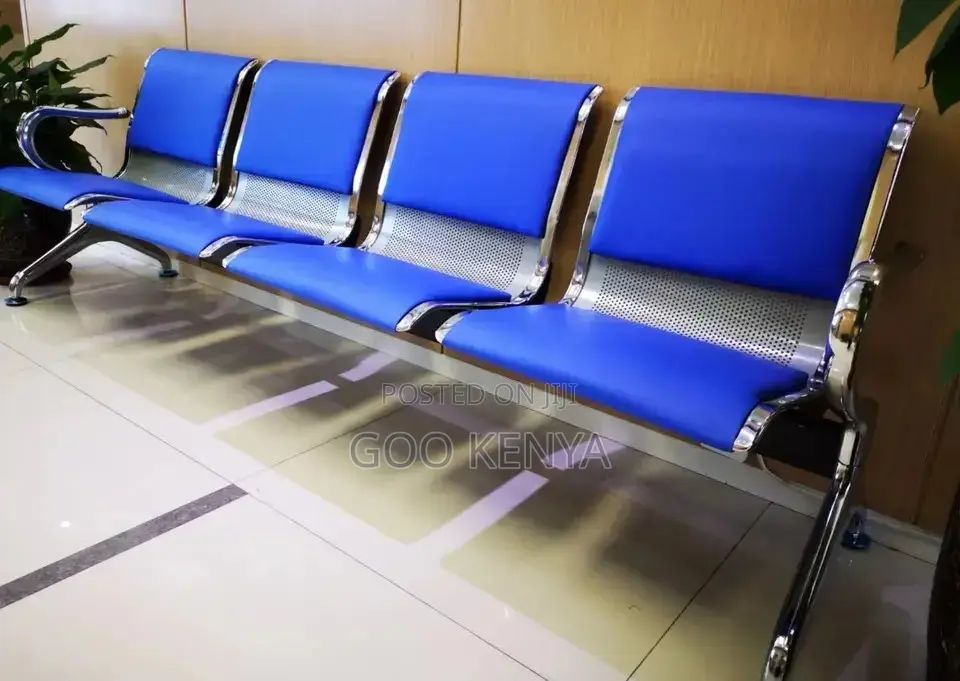 Office Chair ; 4-Link Padded Office Waiting Bench