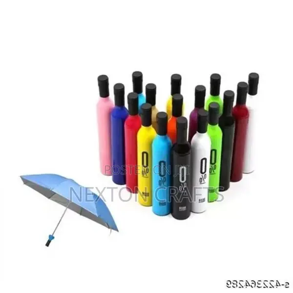 Strong Wind Resistance Folding Uv Wine Bottle Umbrella