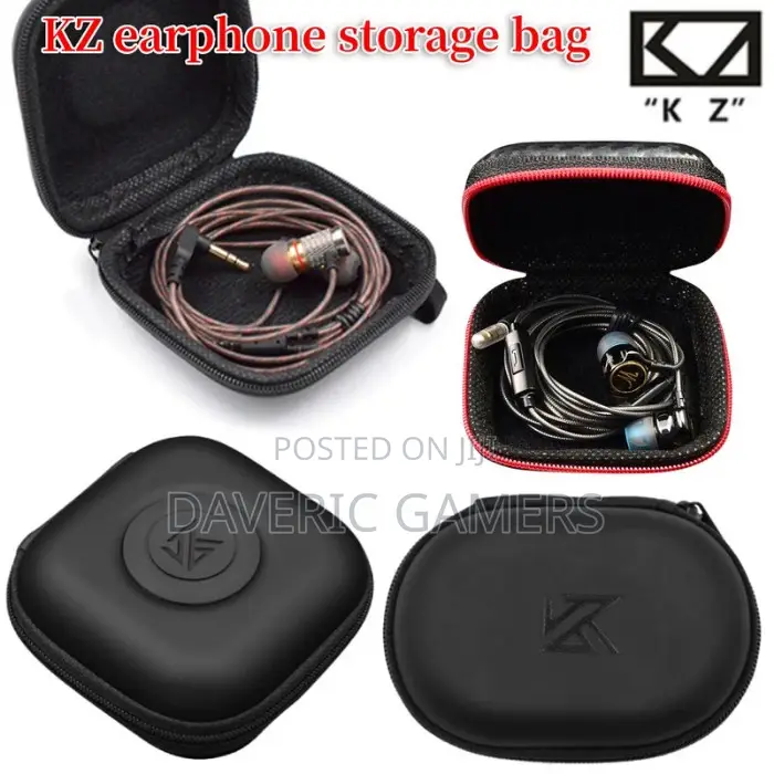 Kz Oval Black Earphone Cable Zipper Case