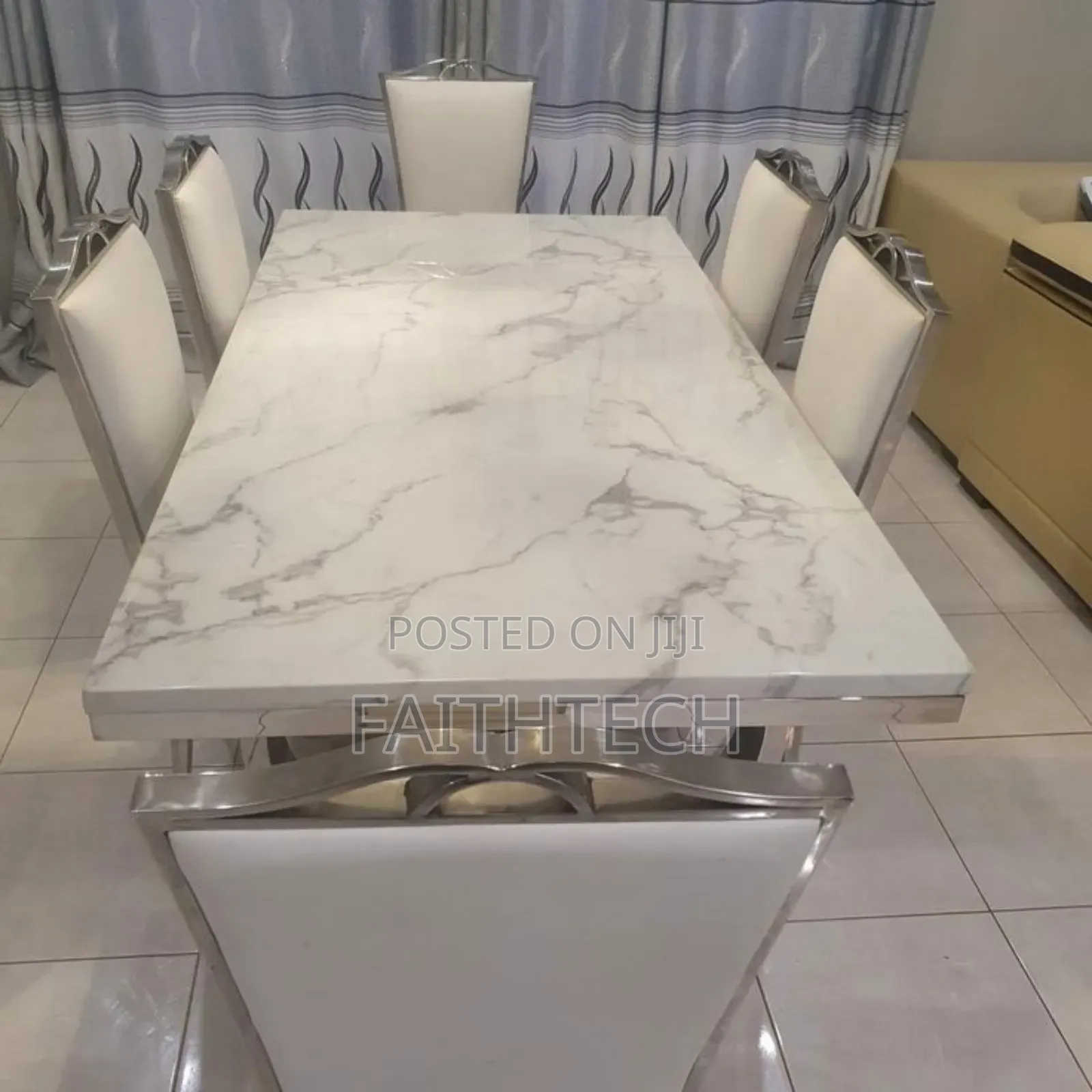 Pure Marble Top 6 Seater Dining Table