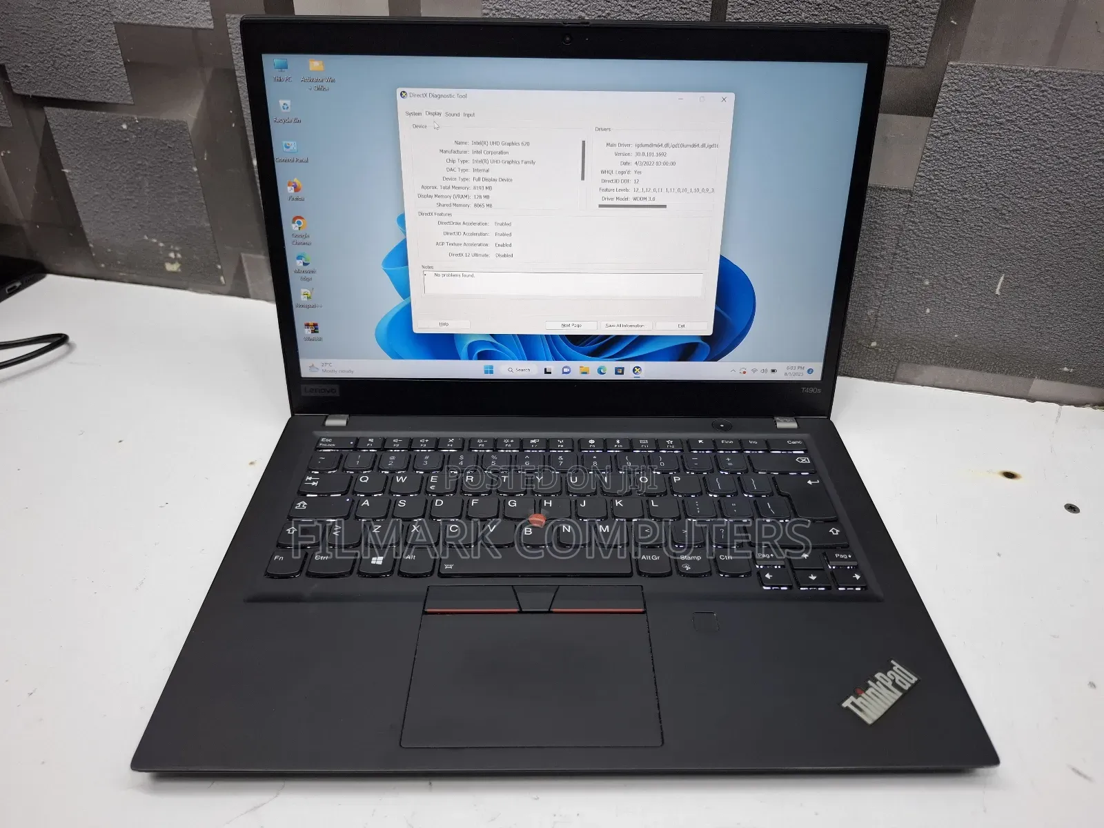 Laptop Lenovo Thinkpad T490s 16GB Intel Core i7 SSD 512GB
