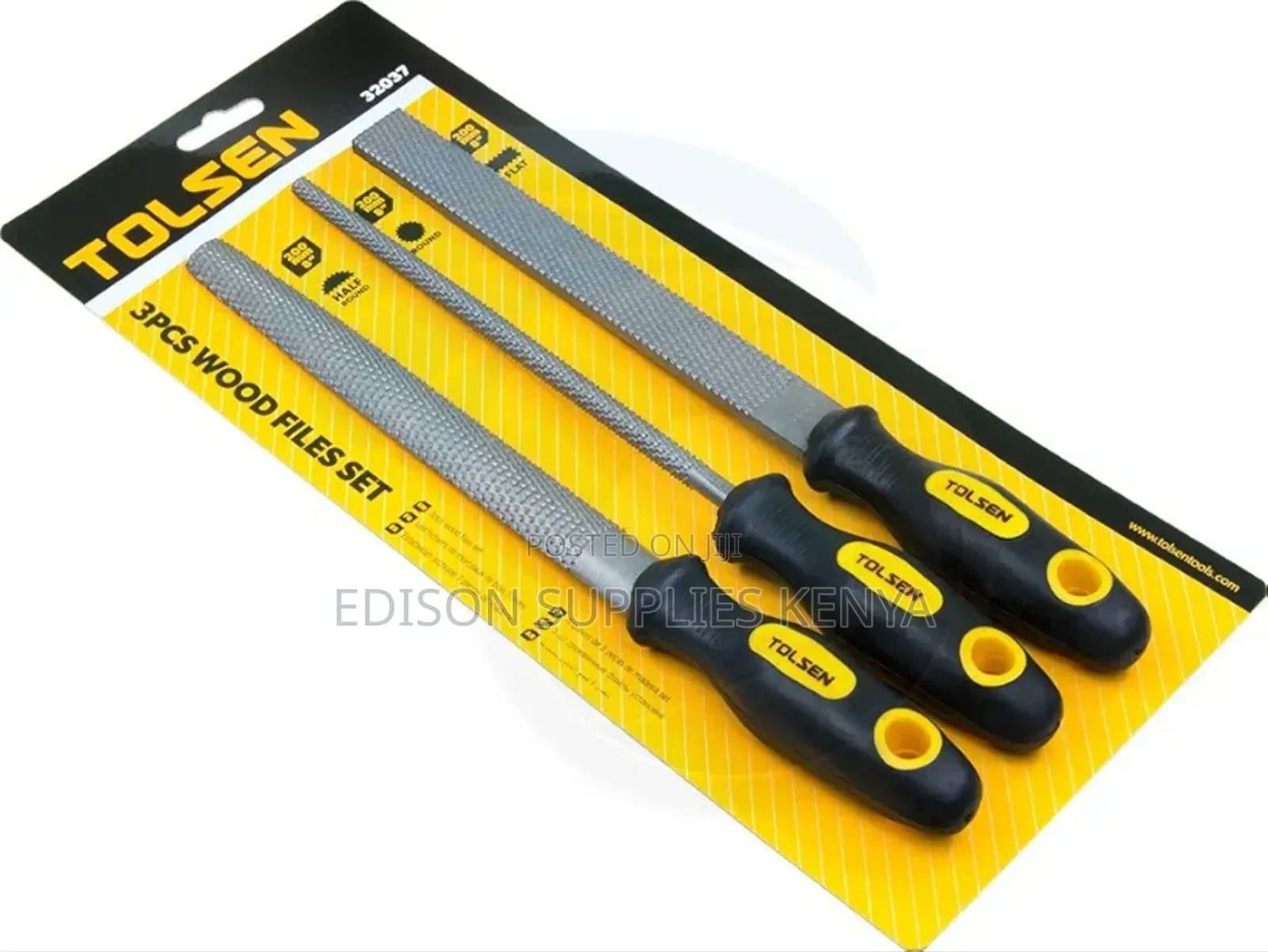 Wood File Set 3pcs Tolsen Half Round Flat Wood Woodworking
