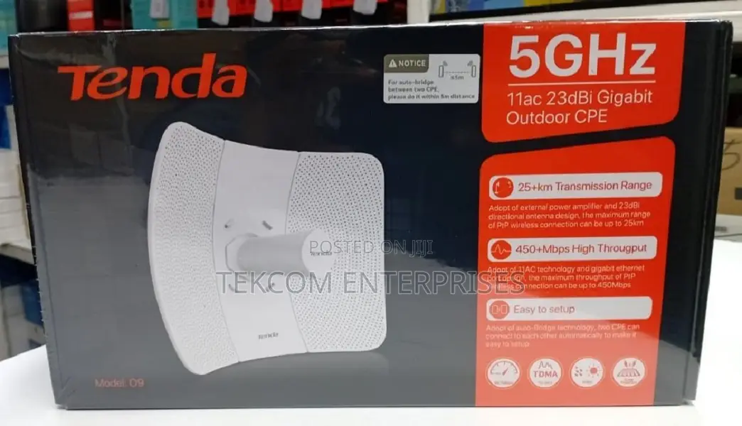 Tenda O9 5ghz 11ac 23dbi Gigabit Outdoor Cpe
