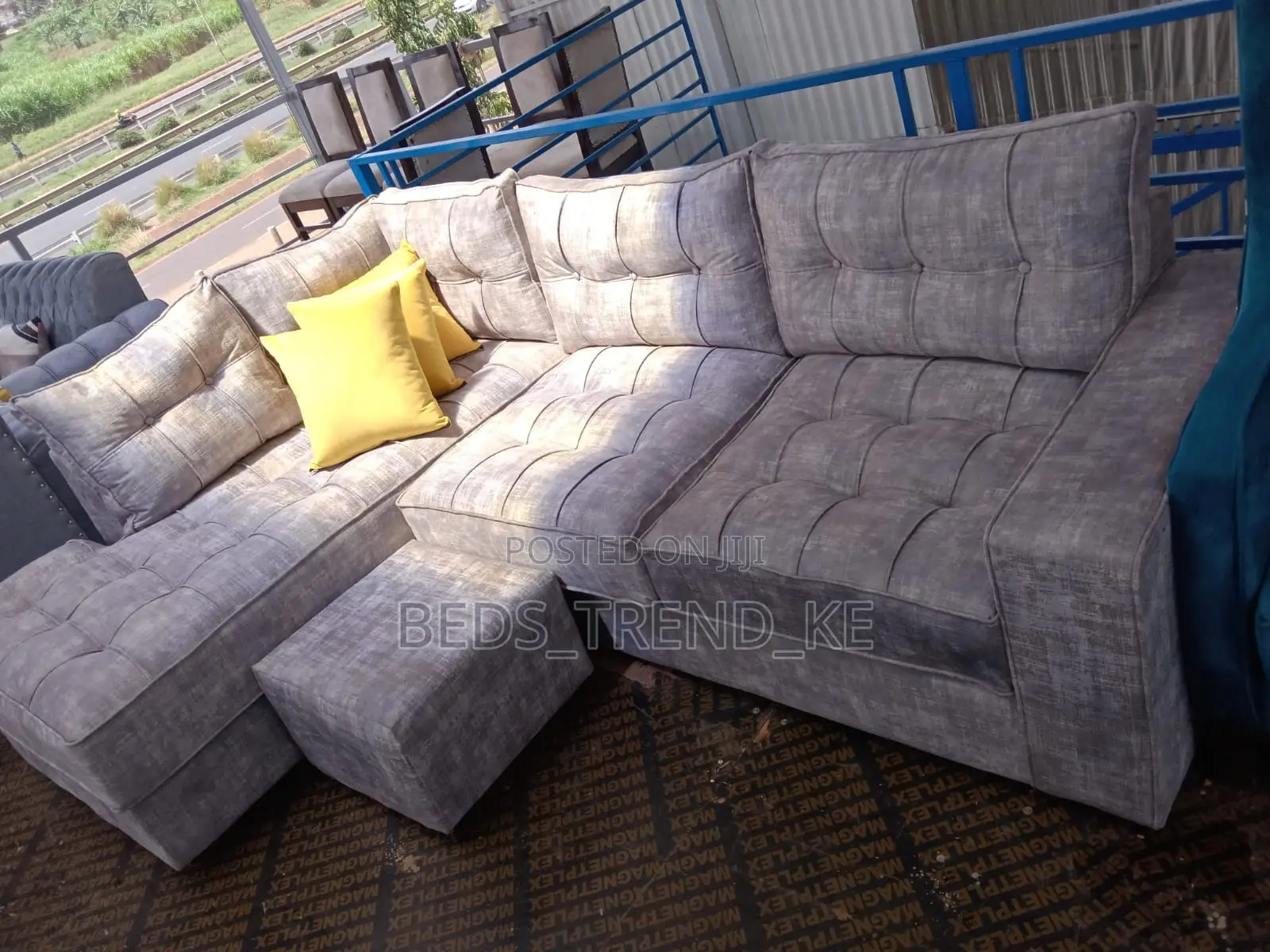 Unbeatable 6 Seater Chester L Sofa Set With a Puff