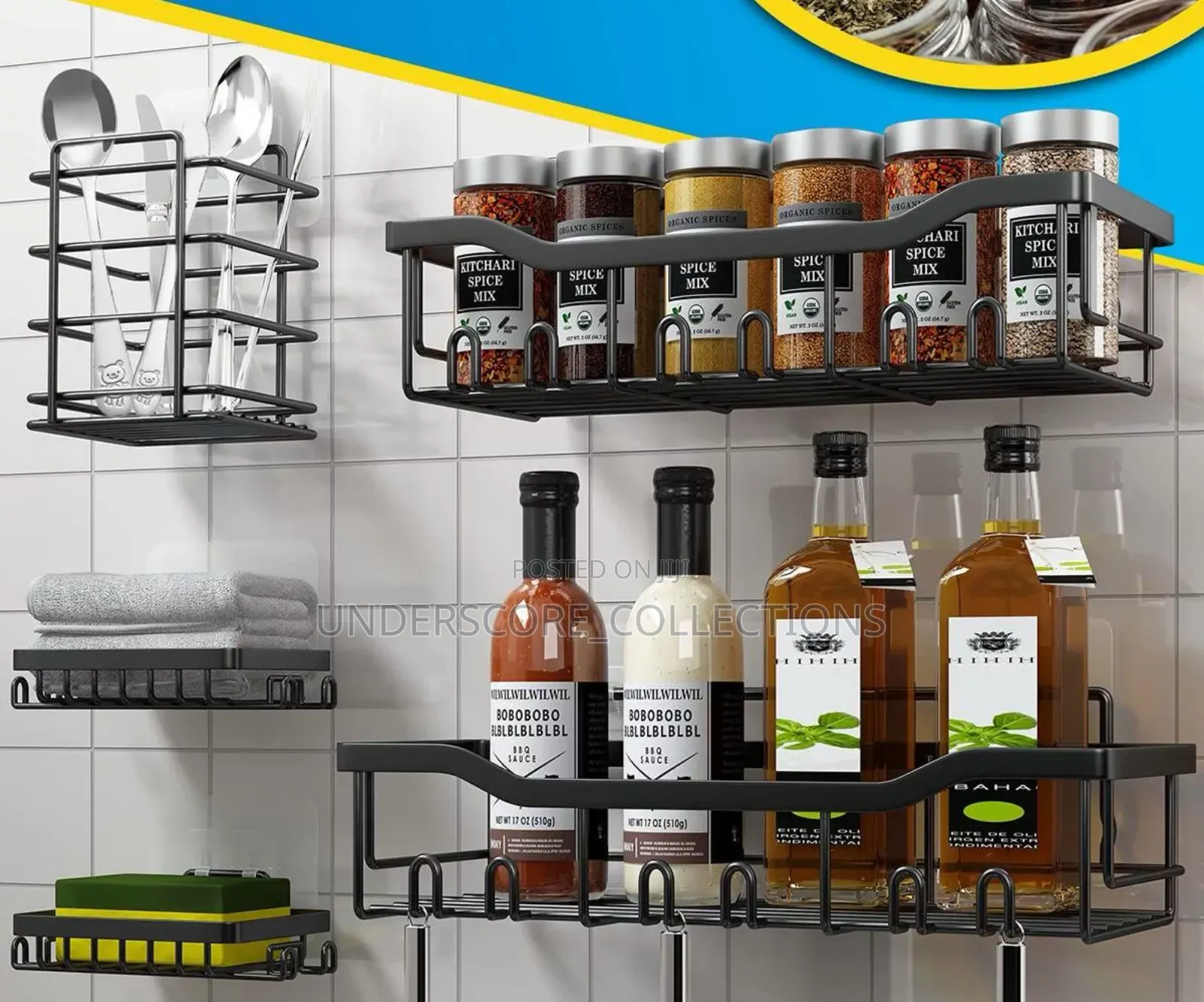 Multipurpose 5pcs Set Rectangular and Corner Shelves