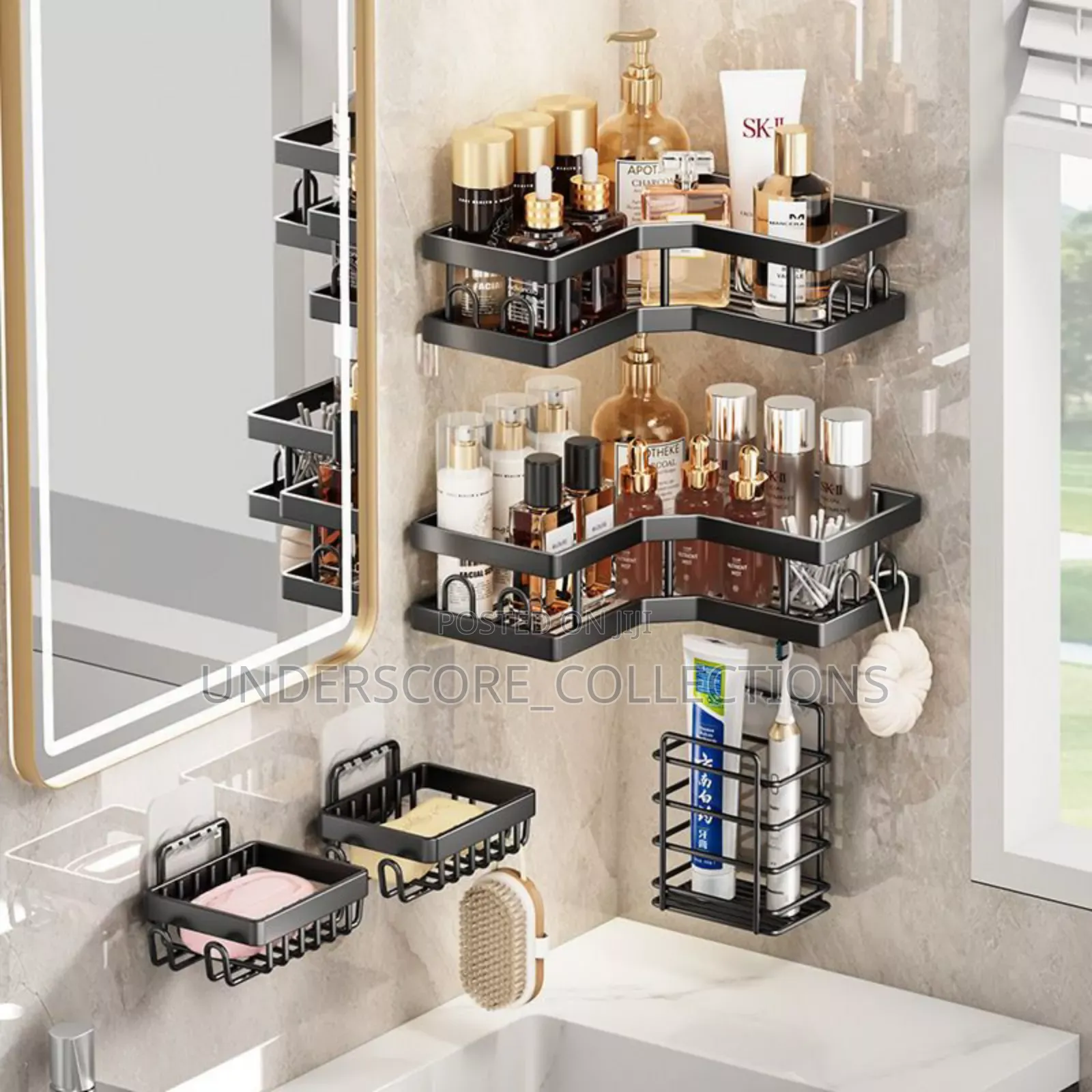 Multipurpose 5pcs Set Rectangular and Corner Shelves