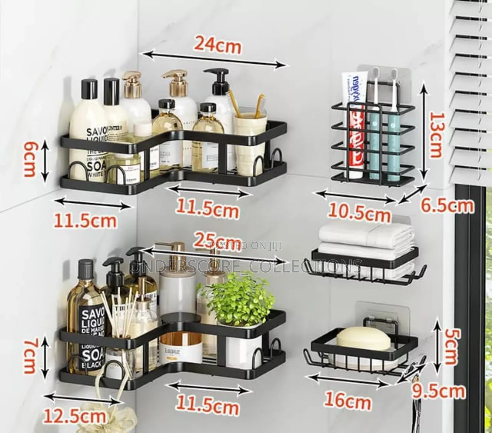 Multipurpose 5pcs Set Rectangular and Corner Shelves