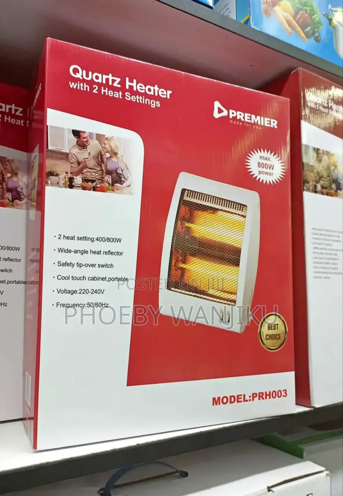 Portable Quartz Room Heater 800w.