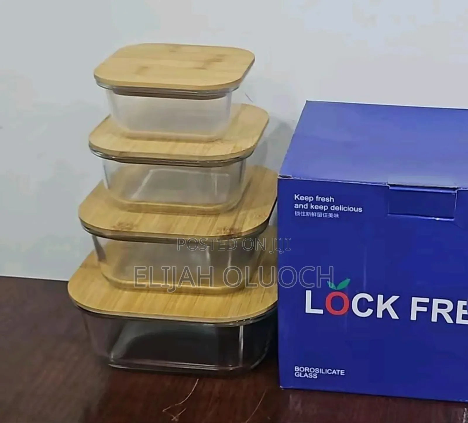 4in1 Lock Fresh 4pc Heavy Glass Food Storage Containers