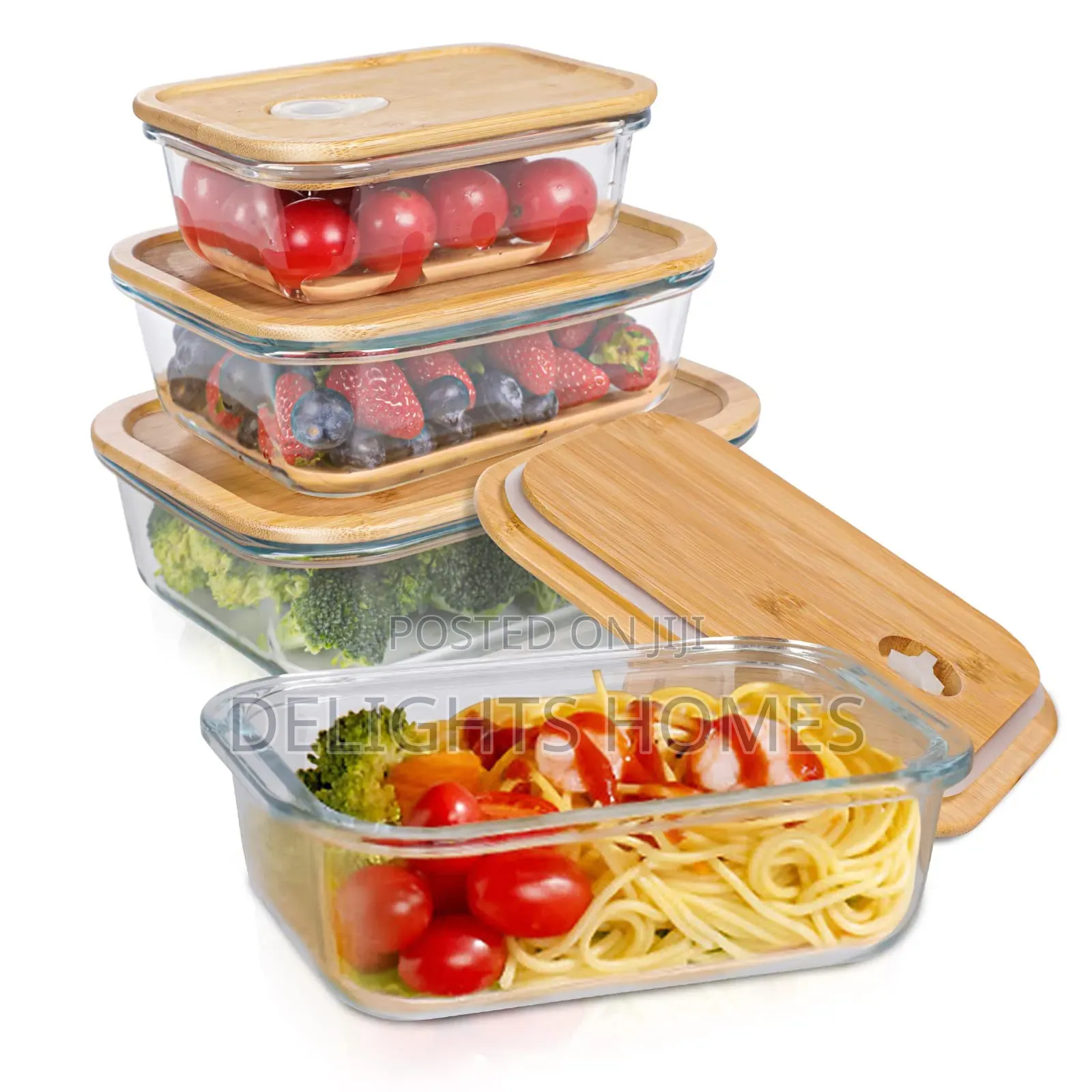 4pcs Heavy Glass Food Containers-Pa