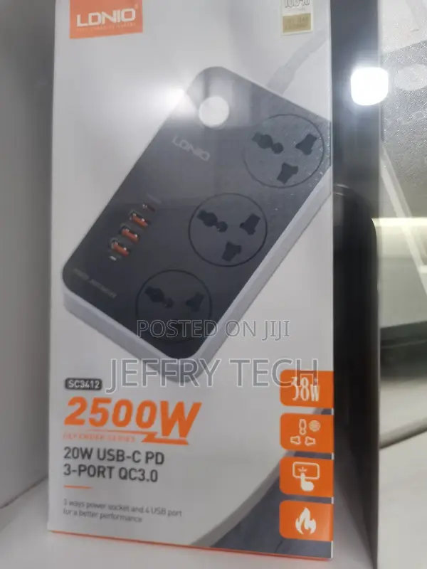 Ldnio Sc3604 Stop Kontak 3 Socket Power Strip + 6 Ports Usb