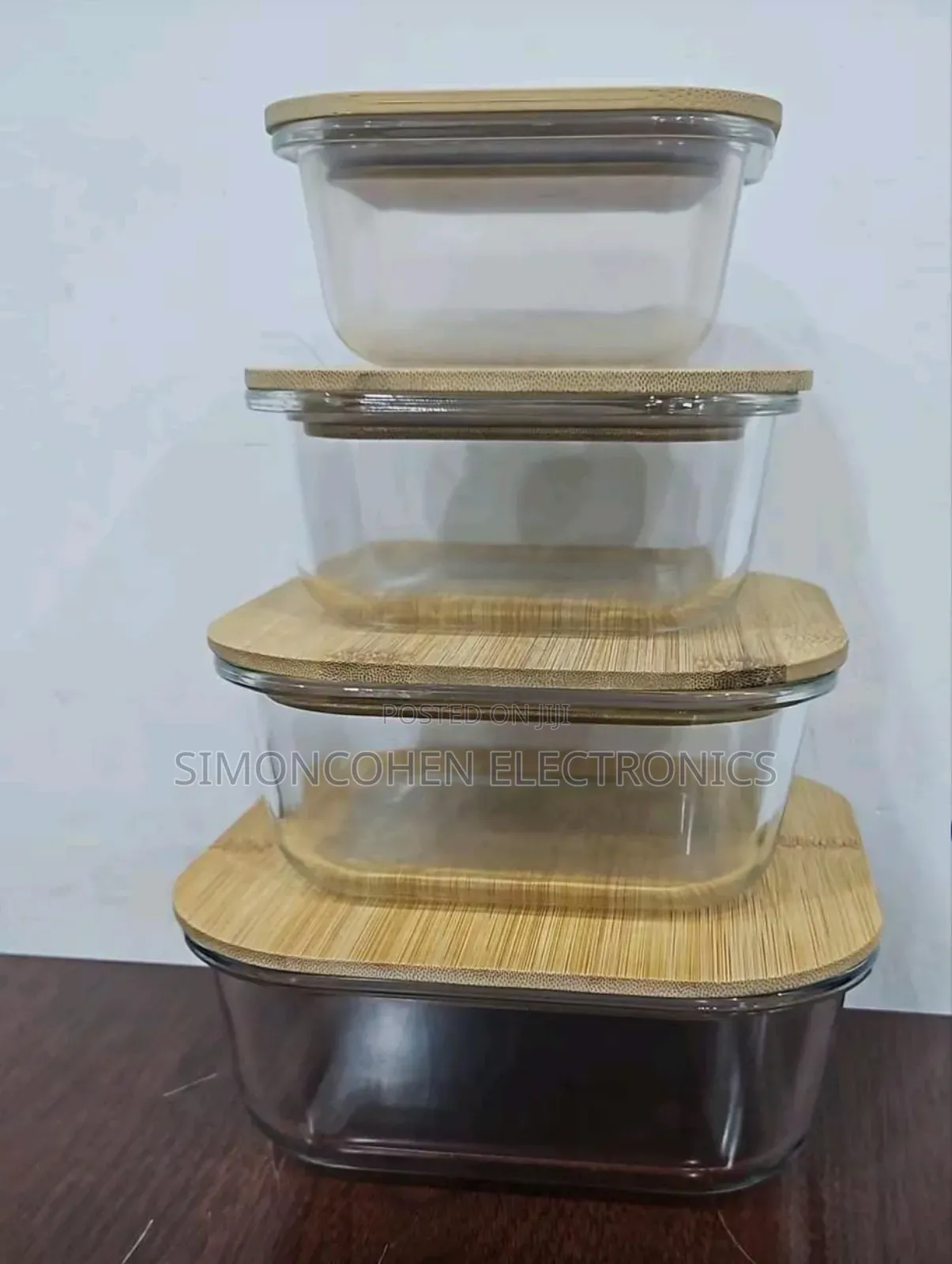 4in1 Lock Fresh 4pcs Heavy Glass Food Storage Containers