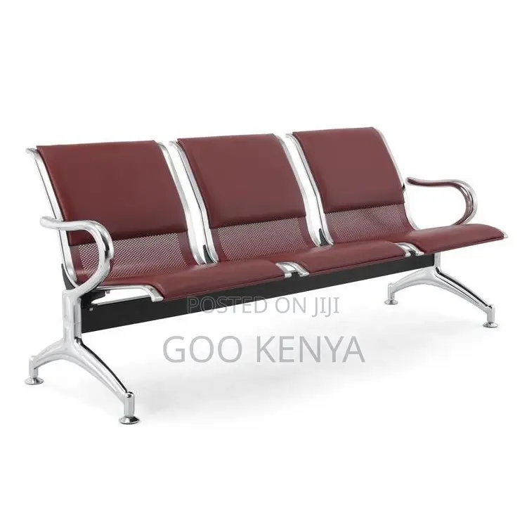 Office Bench ; 3-Seater Metal Iron Waiting Chair