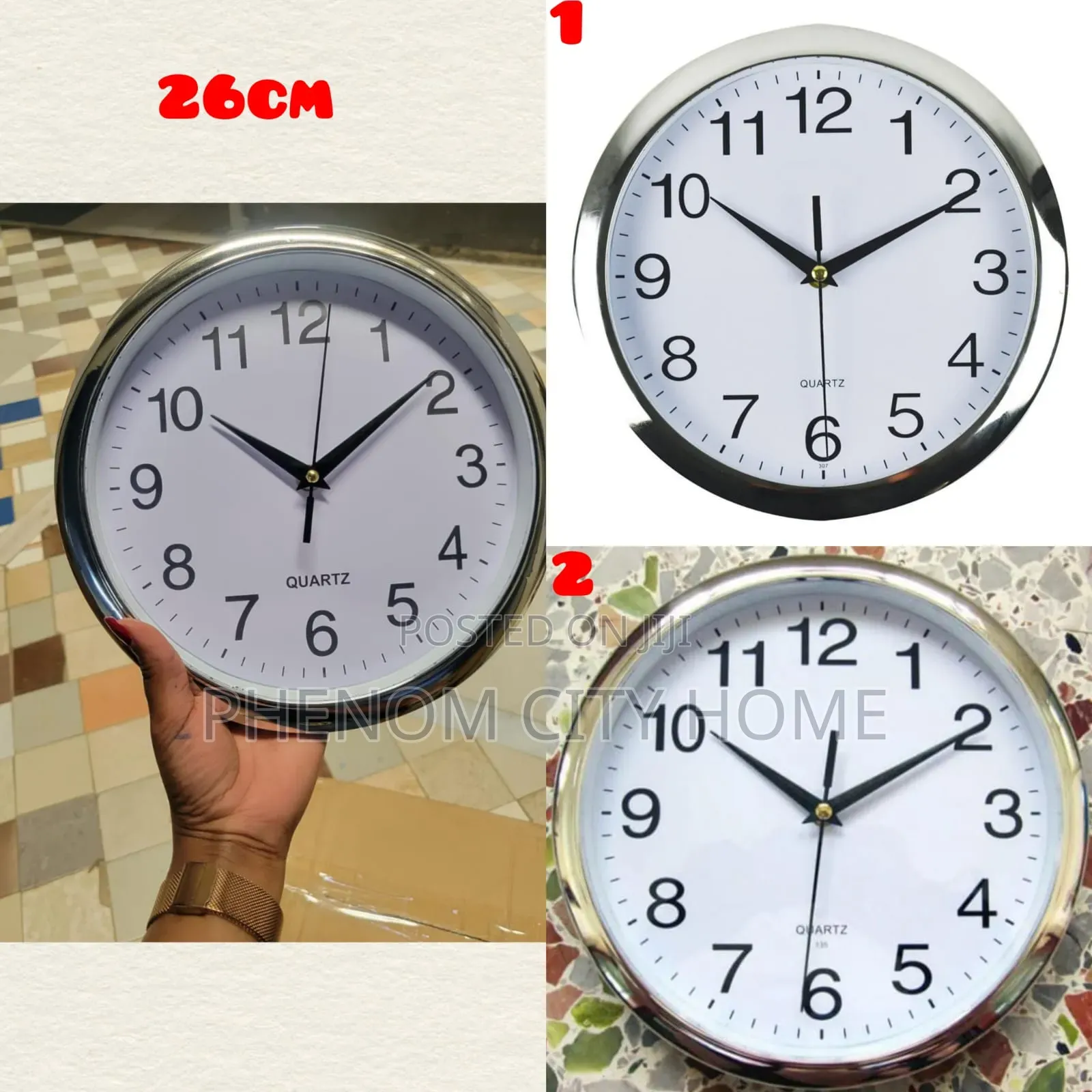 26cm Wall Clocks Available