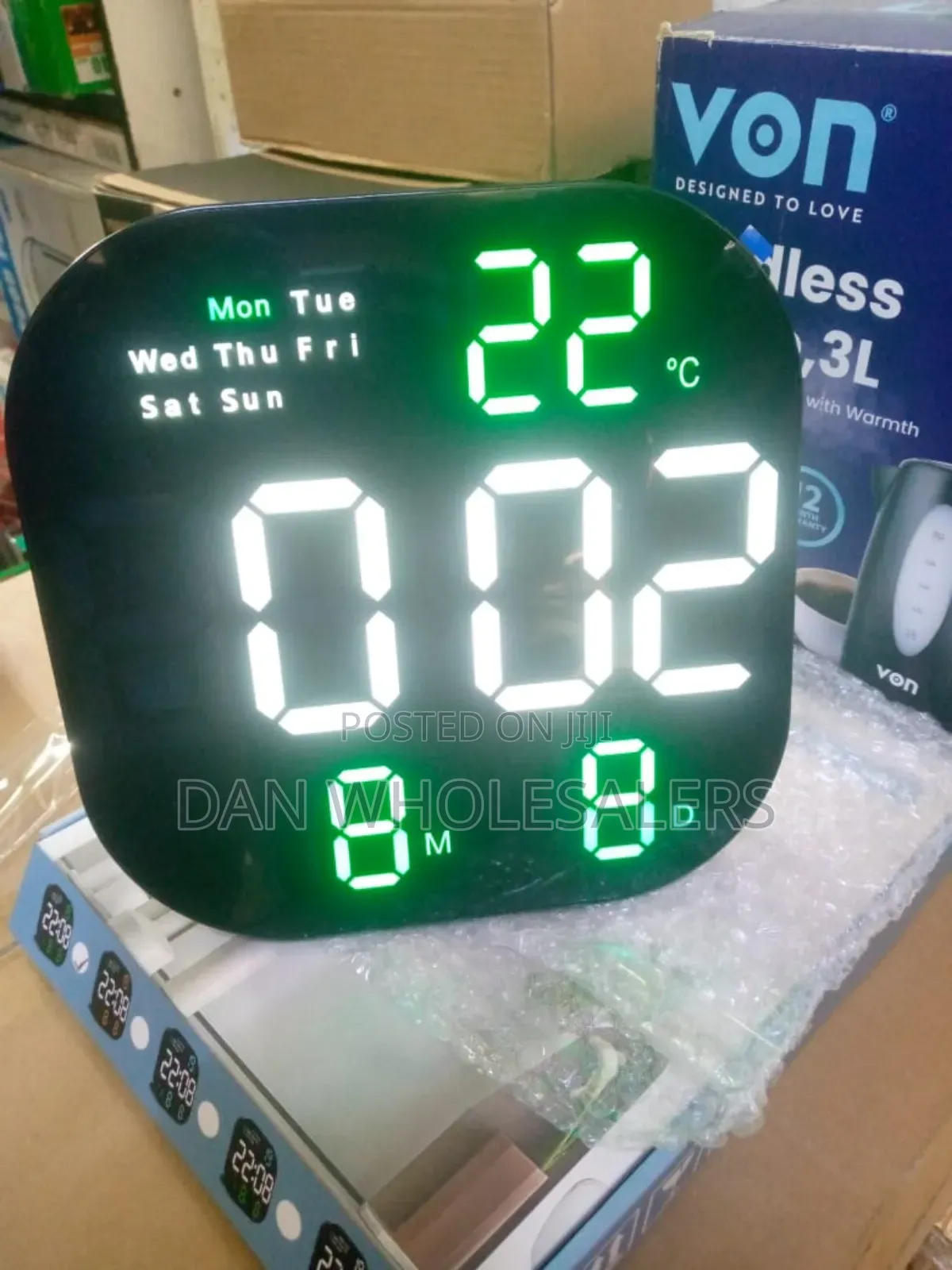 Precision Led Wall Clock – Time, Day, Temperature