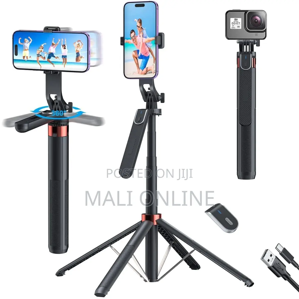 Q185 Gimbal Selfie Stick Tripod 1.8m Extendable Stabilizer
