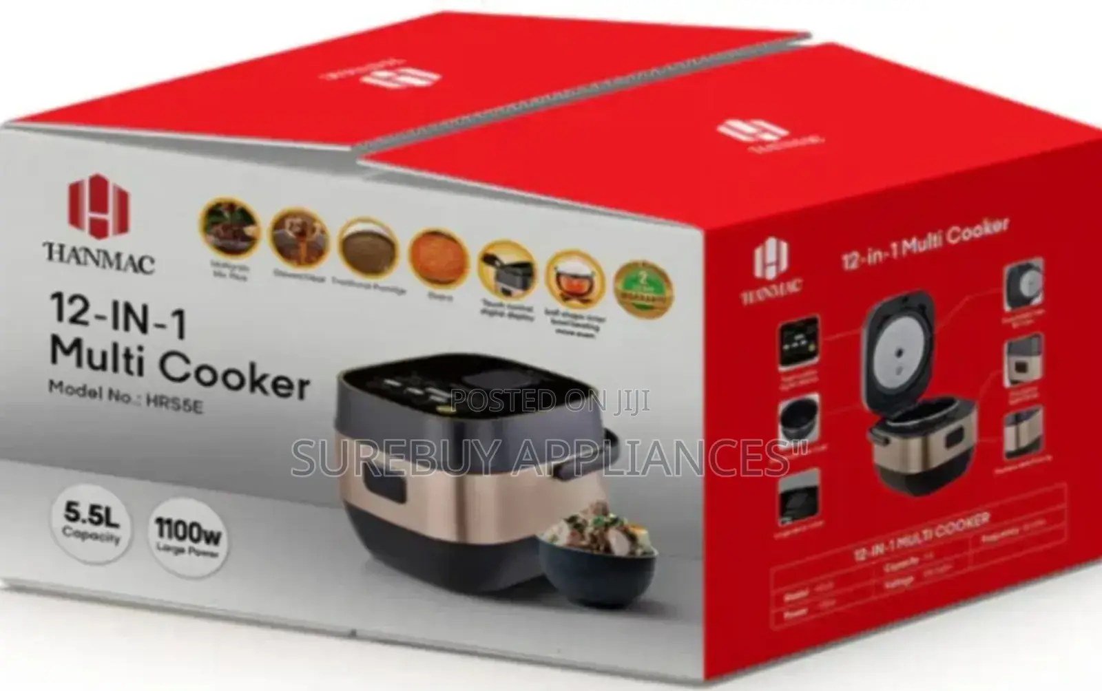 Hanmac Hrs5e 5.5l 12-in-1 Multi-Functional Electric Cooker