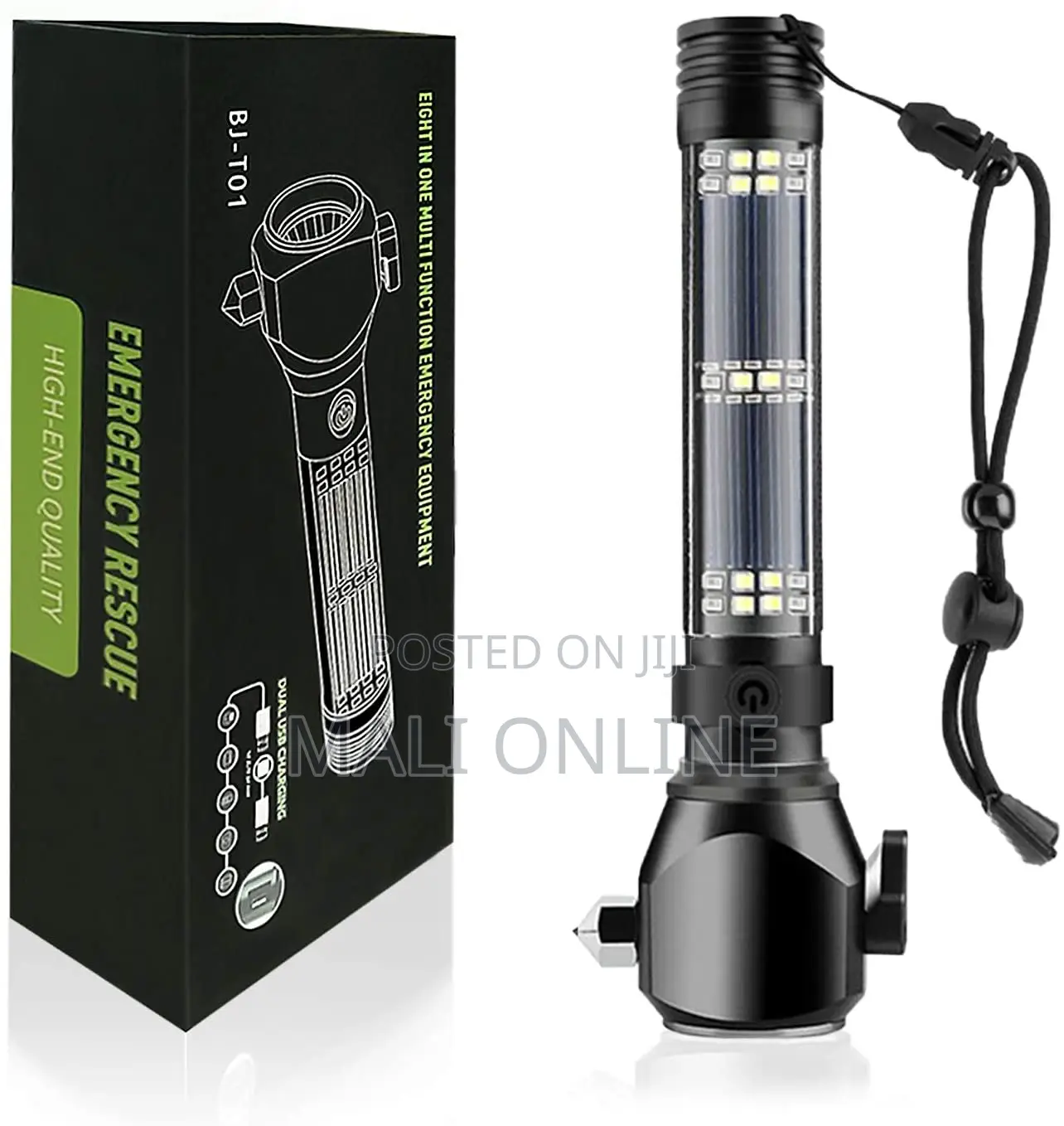 Solar Tactical Flashlight Led Emergency Tool Rechargeable