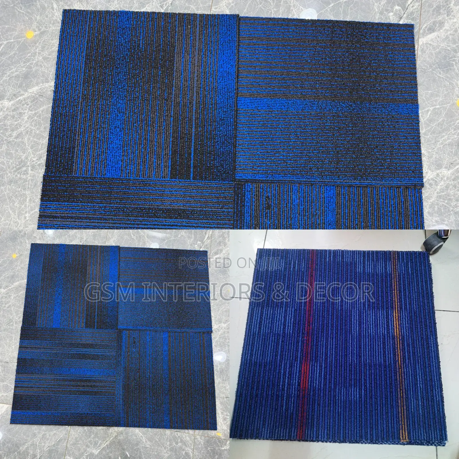 Blue Shade Carpet Tiles and Modern Flooring Carpet Tiles