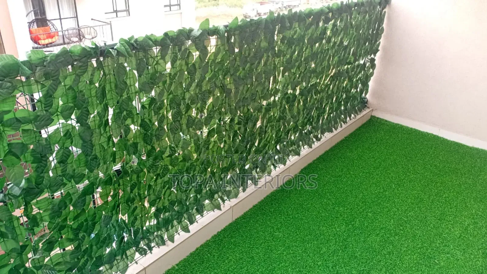 Green Leaves Artificial Balcony Privacy Mesh Leaf Fence
