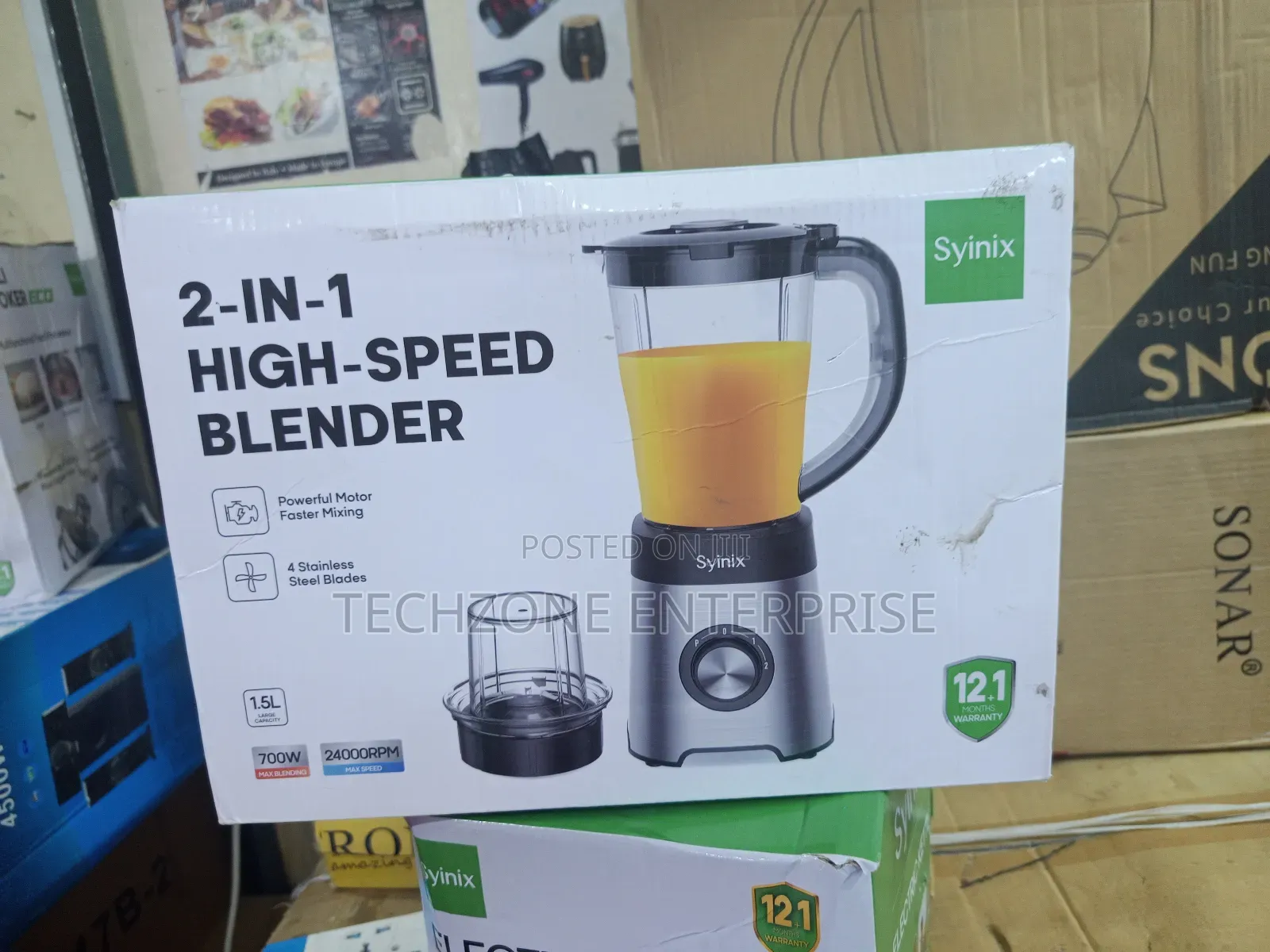 Syinix 2 in 1 Proffesional Blender With Unbreakable Jar 