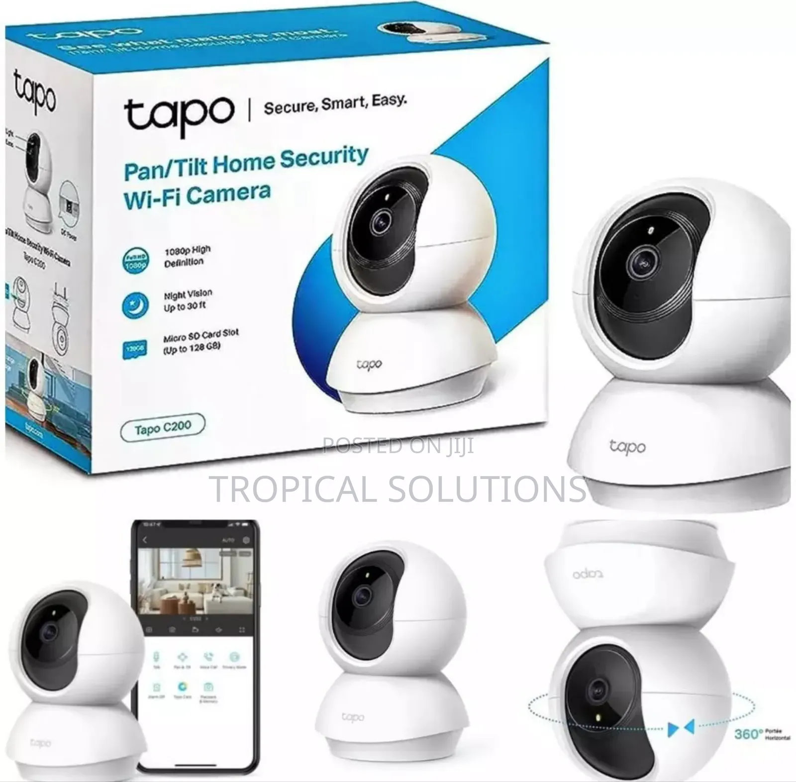 Tp Link Tilt Home Security Wifi Camera Tl-Tapo C200